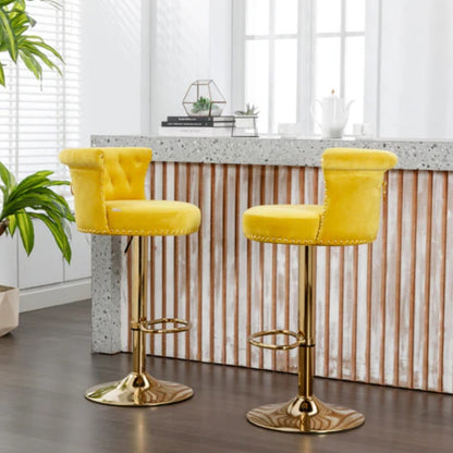 COOLMORE Swivel Bar Stools Set of 2 Adjustable Counter Height Chairs with Footrest for Kitchen, Dining Room 2PC/SET-海智集-Default-