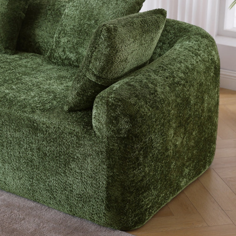 COOLMORE Boucle Sofa 3 Seater for Living Room Oversized Comfy Sofa L-Shape Sofa Couch with Chaise Home Furniture Sleeper Sectional Sofa for Apartment, Office Left Hand Facing (Green)-海智集-Default-