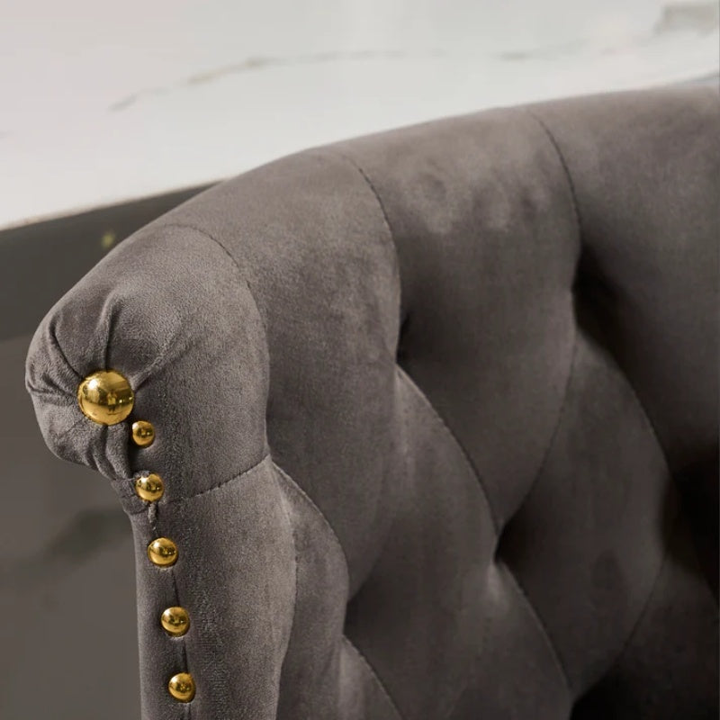 COOLMORE Set of 2,Back pull point design, velvet material, 360 degree rotation, back pull loop detachable design, rivet decoration, square foot wooden bar chair-海智集-Default-