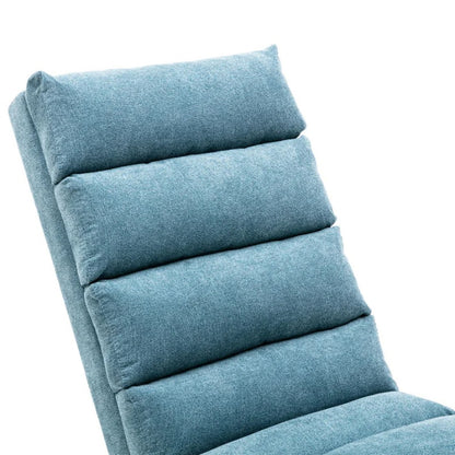 Ergonomic Linen Massage Chaise Lounge with Remote Control, 5 Modes, Blue, 21.65 x 58.27 x 34.25 inches-海智集-Default-