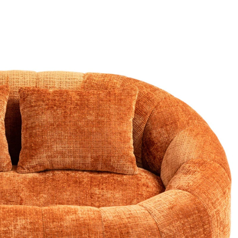 Durable Comfort High Back Bean Bag Sofa Lounger for Adults and Kids, Indoor & Outdoor, Orange Chenille-海智集-Default-