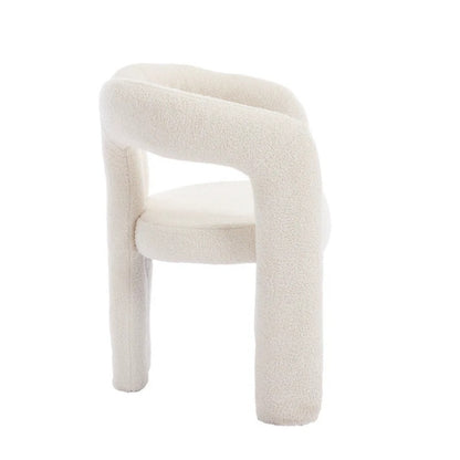 COOLMORE Contemporary Designed Velvet Fabric Upholstered Accent/Dining Chair Beige Teddy Armchair Set of 2-海智集-Default-