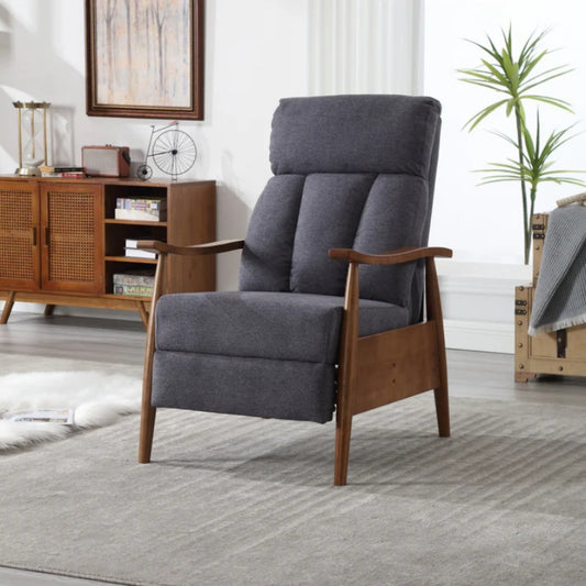 COOLMORE Wood Frame Armchair, Modern Accent Chair Lounge Chair for Living Room-海智集-Default-