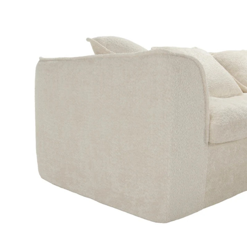 COOLMORE Boucle Sofa 3 Seater for Living Room Oversized Comfy Sofa unique double seat and corner construction for Apartment, Office Right Hand Facing (Beige)-海智集-Default-