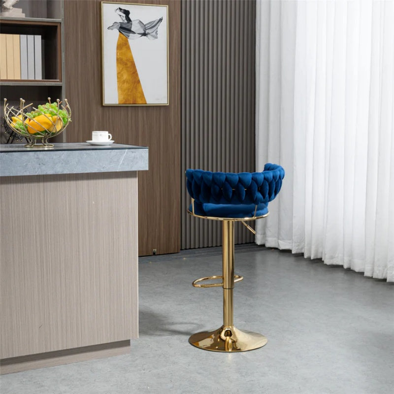 COOLMORE Swivel Bar Stools Set of 2 Adjustable Counter Height Chairs with Footrest for Kitchen, Dining Room 2PC/SET-海智集-Default-