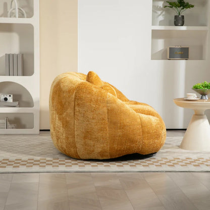 Lazy Sofa High Back Bean Bag Chair Couch Yellow Chenille for Adults & Kids Indoor Outdoor-海智集-Default-