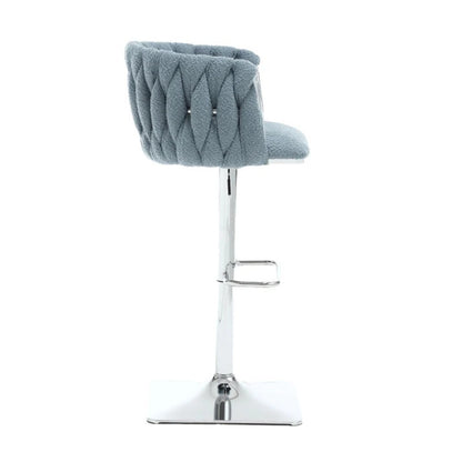 COOLMORE Vintage Bar Stools with Back and Footrest Counter Height Dining Chairs 2PC/SET-海智集-Default-