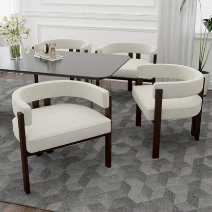 Modern Accent Chair Teddy Upholstered Armchair Beige Chenille 24.41'' x 20.47'' x 25.20''-海智集-Default-