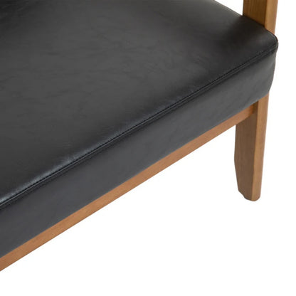 COOLMORE Mid-Century Modern Solid Loveseat Sofa Upholstered Pu Leather Loveseat, 2-Seat Upholstered Loveseat Sofa Modern Couch-海智集-Default-