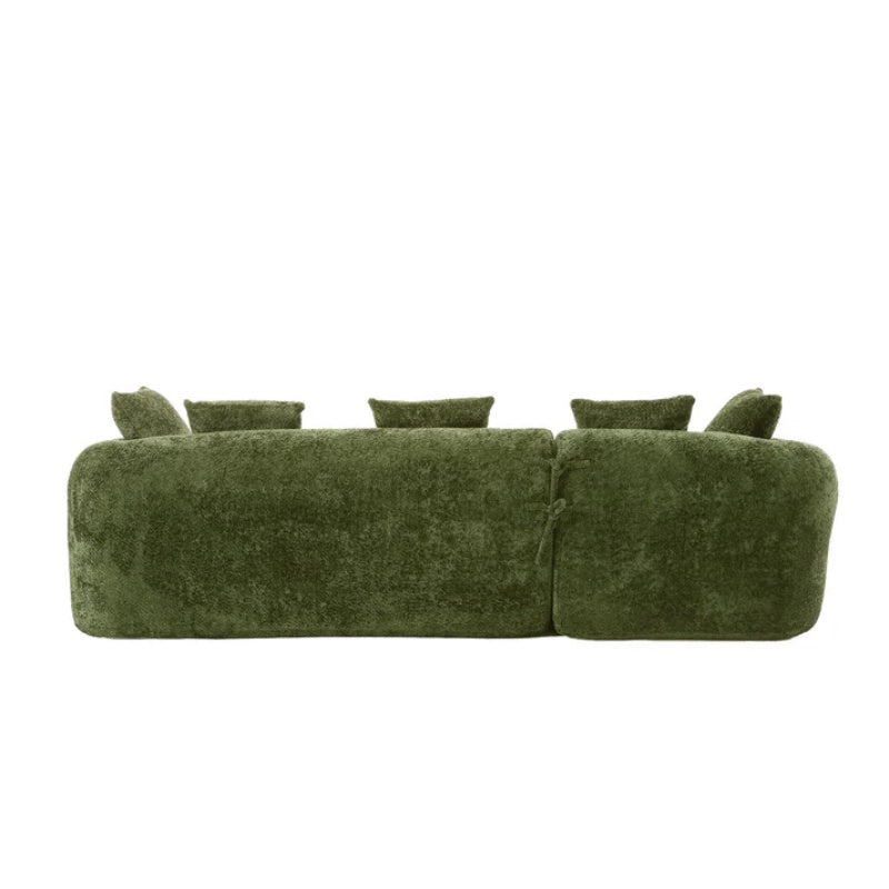 COOLMORE Boucle Sofa 3 Seater for Living Room Oversized Comfy Sofa L-Shape Sofa Couch with Chaise Home Furniture Sleeper Sectional Sofa for Apartment, Office Left Hand Facing (Green)-海智集-Default-