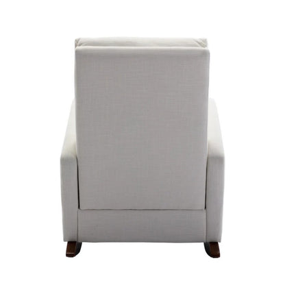 High Back Rocking Chair Nursery Chair .Comfortable Rocker Fabric Padded Seat .Modern High Back Armchair-海智集-Default-