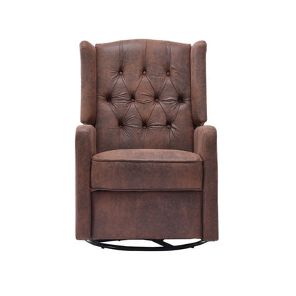 COOLMORE Rocking Recliner Chair,360 Degree Swivel Nursery Rocking Chair,Glider Chair,Modern Small Rocking Swivel Recliner Chair for Bedroom,Living Room Chair Home Theater Seat (Coffee)-海智集-Default-