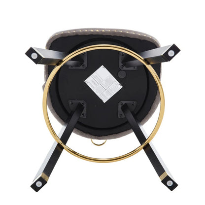 COOLMORE Set of 2,Back pull point design, velvet material, 360 degree rotation, back pull loop detachable design, rivet decoration, square foot wooden bar chair-海智集-Default-