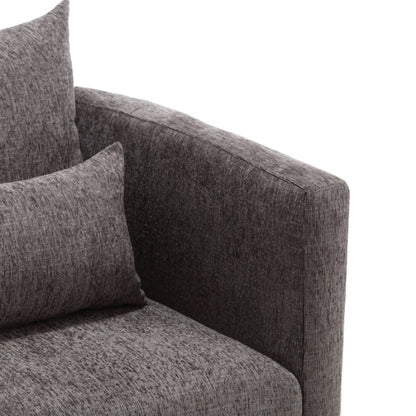 COOLMORE Swivel Barrel Chair, Comfy Round Accent Sofa Chair for Living Room, 360 Degree Swivel Barrel Club Chair, Leisure Arm Chair for Nursery, Hotel, Bedroom, Office, Lounge (Dark Gray Chenille)-海智集-Default-