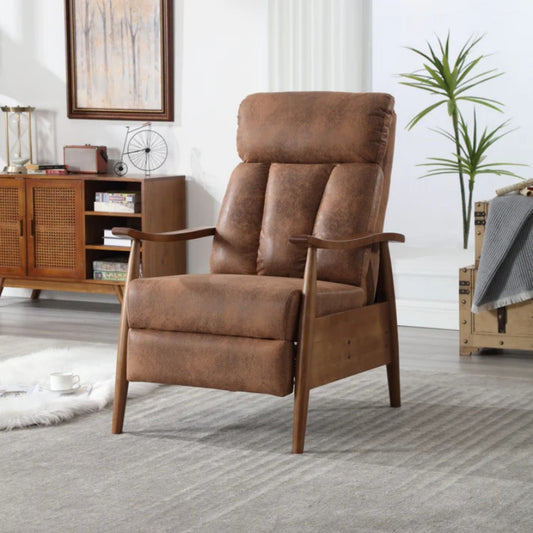 COOLMORE Wood Frame Armchair, Modern Accent Chair Lounge Chair for Living Room-海智集-Default-