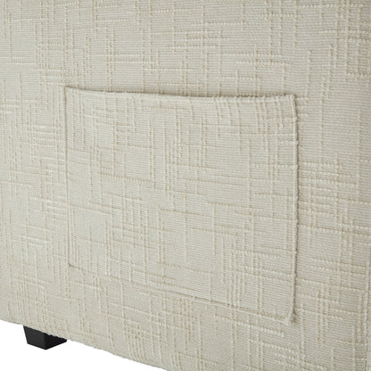 UNITED WE WIN Chenille fabric, solid construction, the overall structure of the sofa is stable, detachable armrests, two foot stools and two-seat sofa with side pockets-海智集-Default-