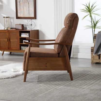 COOLMORE Wood Frame Armchair, Modern Accent Chair Lounge Chair for Living Room-海智集-Default-
