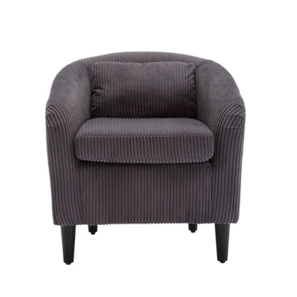 COOLMORE Living Room Accent Barrel Chair, Century Modern Style Decorative Chair, Armchair for Living Room with Thick Cushions and Pillows, Comfy Single Sofa Chair, Chair with Wooden Legs,dark grey-海智集-Default-