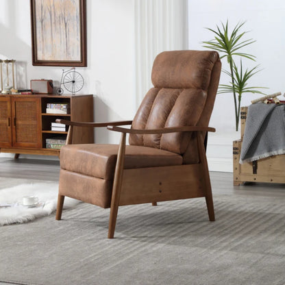COOLMORE Wood Frame Armchair, Modern Accent Chair Lounge Chair for Living Room-海智集-Default-