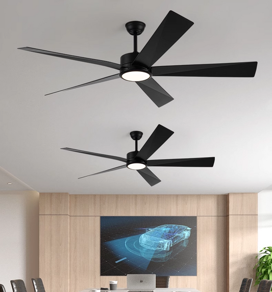 High-power five-blade ceiling fan ZC-F01 lamp for living room and home use, Nordic industrial, office, gym, electric fan lamp-海智集-