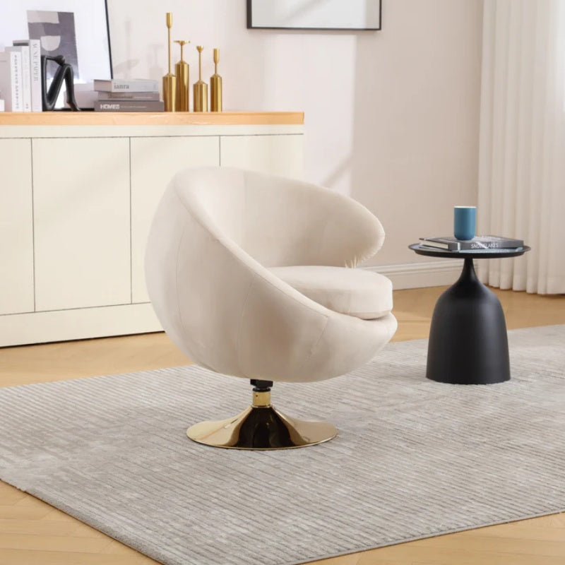 360 Degree Swivel Cuddle Barrel Accent Chairs, Round Armchairs with Wide Upholstered, Fluffy Fabric Chair for Living Room, Bedroom, Office, Waiting Rooms-海智集-Default-