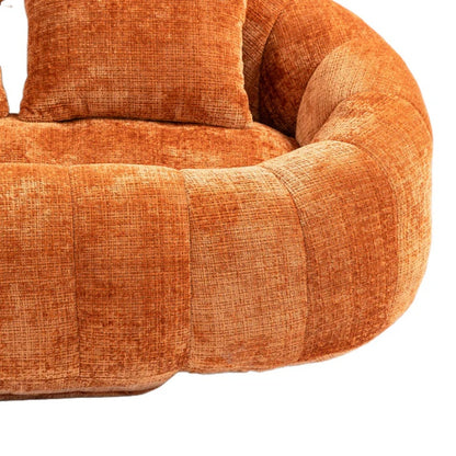 Durable Comfort High Back Bean Bag Sofa Lounger for Adults and Kids, Indoor & Outdoor, Orange Chenille-海智集-Default-
