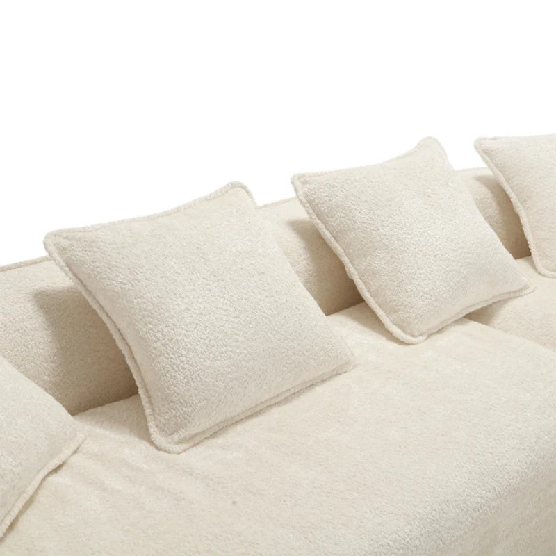 COOLMORE Boucle Sofa 3 Seater for Living Room Oversized Comfy Sofa unique double seat and corner construction for Apartment, Office Right Hand Facing (Beige)-海智集-Default-