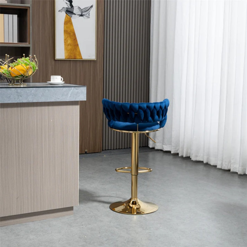COOLMORE Swivel Bar Stools Set of 2 Adjustable Counter Height Chairs with Footrest for Kitchen, Dining Room 2PC/SET-海智集-Default-