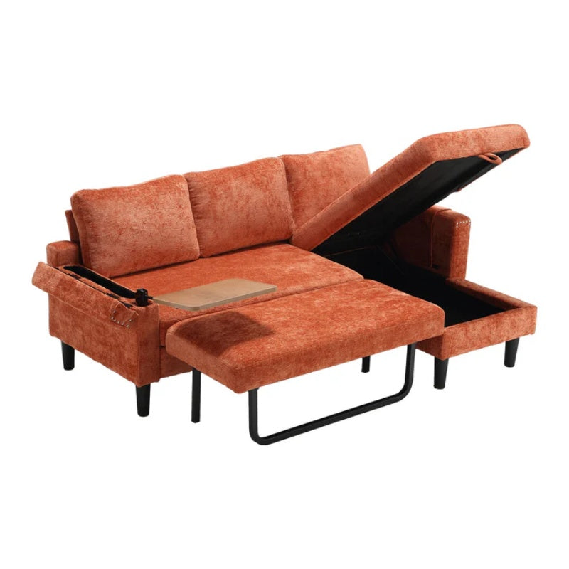 UNITED Sectional Sofa Reversible Sectional Sleeper Sectional Sofa with Storage Chaise-海智集-Default-