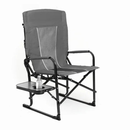 Camping Directors Chair, Heavy Duty,Oversized Portable Folding Chair with Side Table, Pocket for Beach, Fishing,Trip,Picnic,Lawn Grey-海智集-Default-