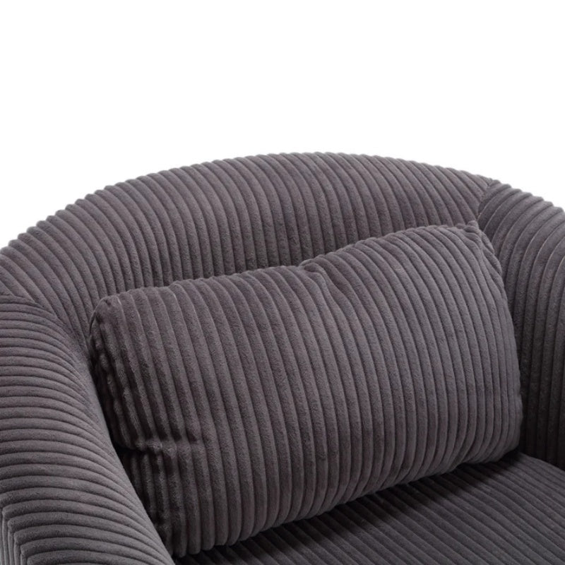 COOLMORE Living Room Accent Barrel Chair, Century Modern Style Decorative Chair, Armchair for Living Room with Thick Cushions and Pillows, Comfy Single Sofa Chair, Chair with Wooden Legs,dark grey-海智集-Default-