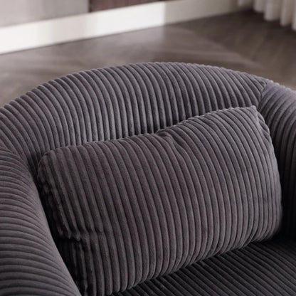 COOLMORE Living Room Accent Barrel Chair, Century Modern Style Decorative Chair, Armchair for Living Room with Thick Cushions and Pillows, Comfy Single Sofa Chair, Chair with Wooden Legs,dark grey-海智集-Default-