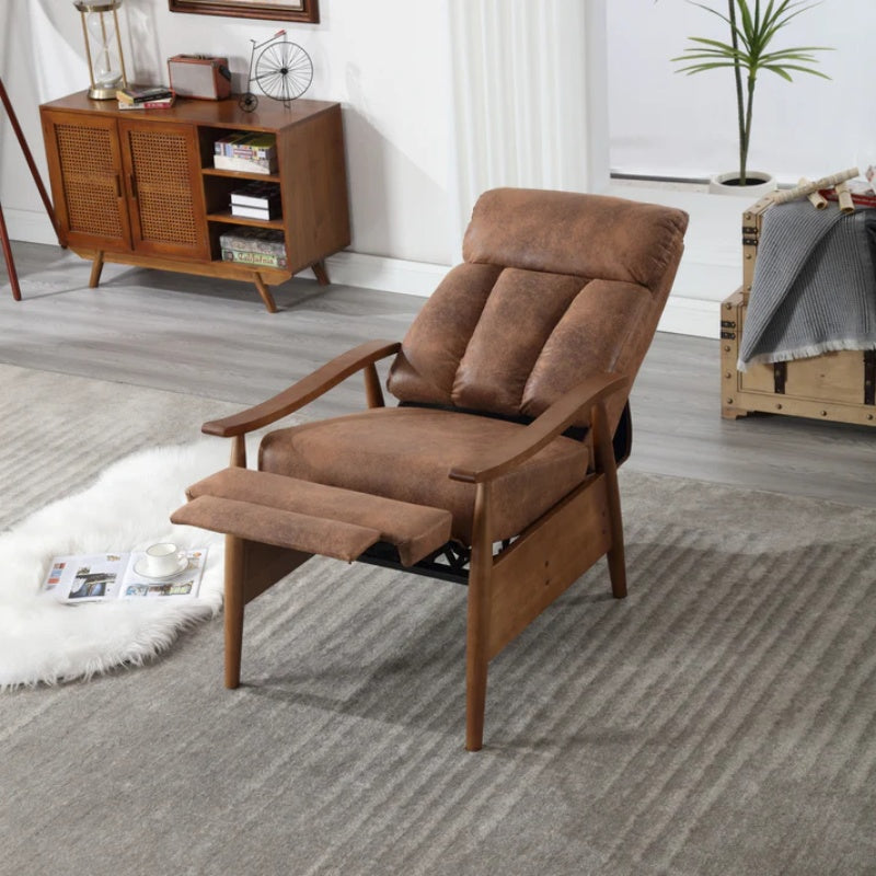 COOLMORE Wood Frame Armchair, Modern Accent Chair Lounge Chair for Living Room-海智集-Default-