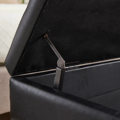 COOLMORE Teddy wool fabric, solid wood feet for solid weighing, and bed end stool with storage function-海智集-Default-