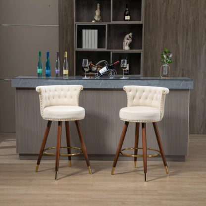 COOLMORE Swivel Bar Stools with Backrest Footrest ，with a fixed height of 360 degrees-海智集-Default-
