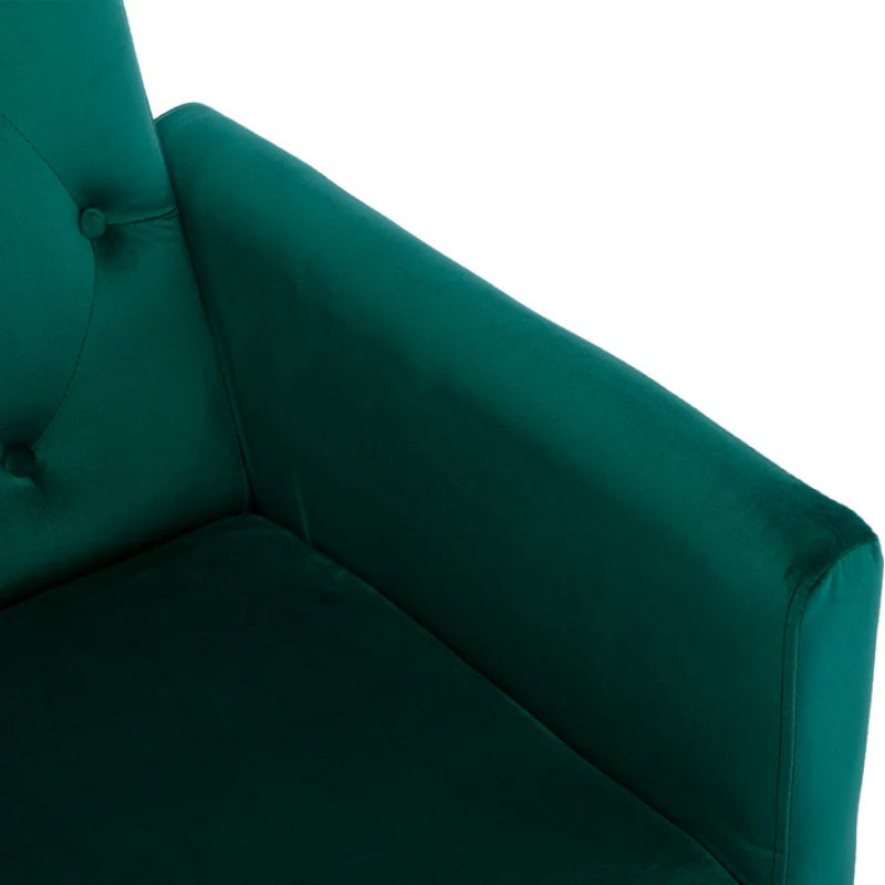 COOLMORE Velvet Accent Chair with Adjustable Armrests and Backrest, Button Tufted Lounge Chair, Single Recliner Armchair with Ottoman-海智集-Default-