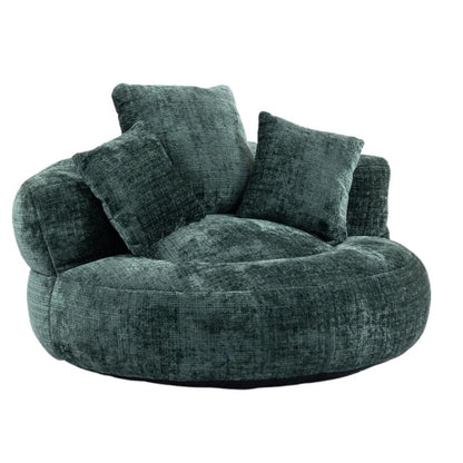 Emerald Chenille High Back Bean Bag Chair Couch with Three Pillows, Indoor & Outdoor, Single Gaming Sofa for Bedroom and Office-海智集-Default-
