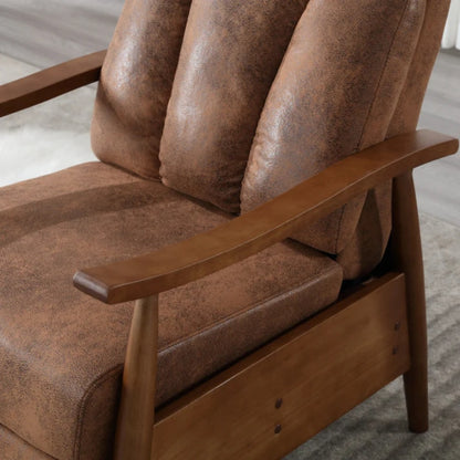 COOLMORE Wood Frame Armchair, Modern Accent Chair Lounge Chair for Living Room-海智集-Default-