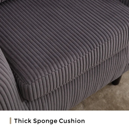 COOLMORE Living Room Accent Barrel Chair, Century Modern Style Decorative Chair, Armchair for Living Room with Thick Cushions and Pillows, Comfy Single Sofa Chair, Chair with Wooden Legs,dark grey-海智集-Default-
