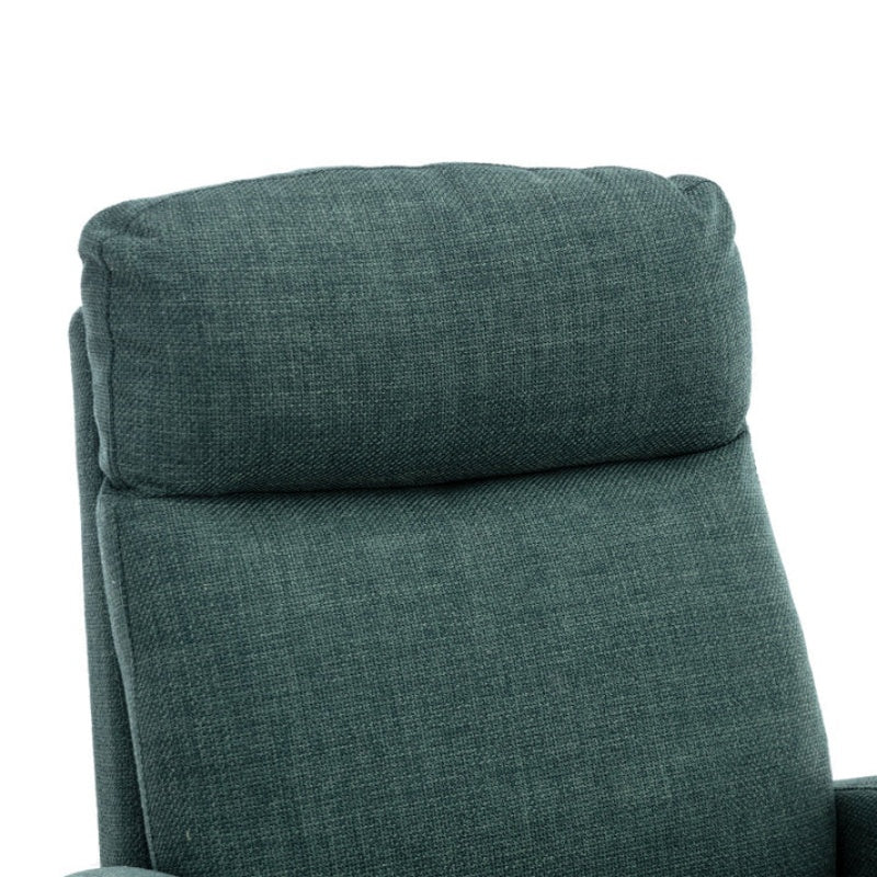 Rocking Chair, Modern Glider Chair, Recliner Armchair with Wood Legs and Side Pocket, Nursery Rocking Accent Chair with High Back for Living Room Bedroom (Emerald linen)-海智集-Default-