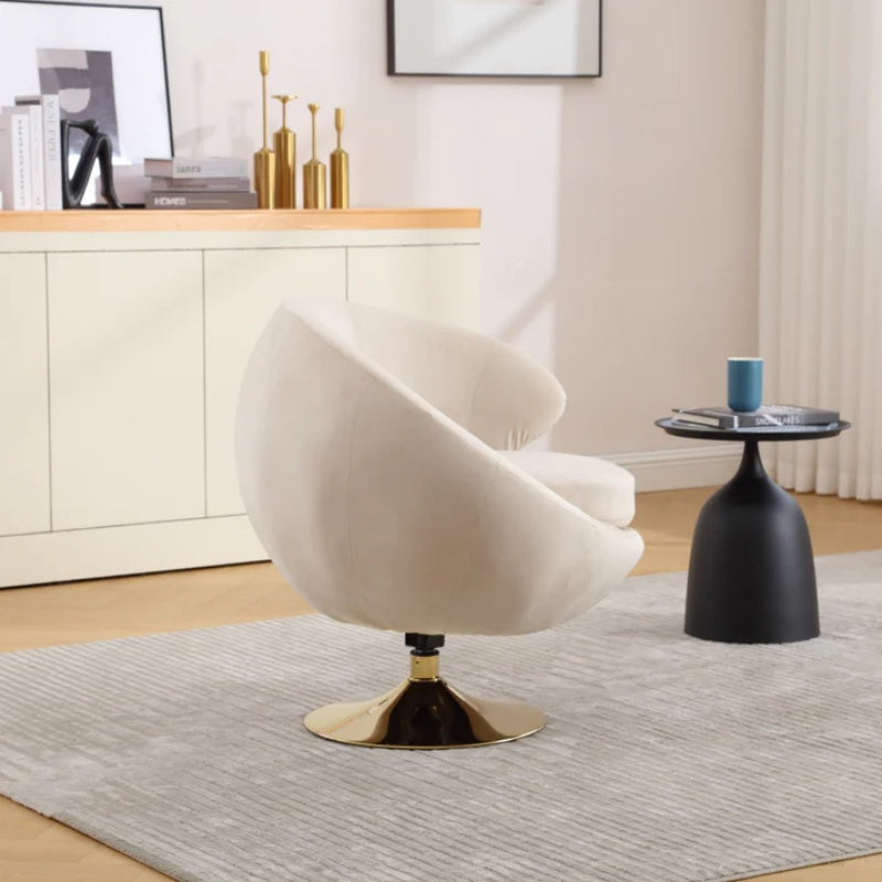 360 Degree Swivel Cuddle Barrel Accent Chairs, Round Armchairs with Wide Upholstered, Fluffy Fabric Chair for Living Room, Bedroom, Office, Waiting Rooms-海智集-Default-