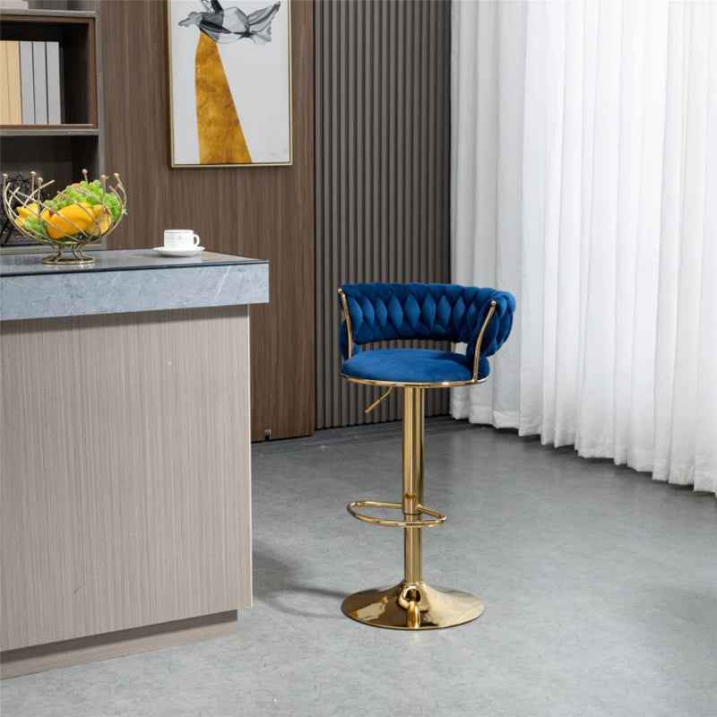 COOLMORE Swivel Bar Stools Set of 2 Adjustable Counter Height Chairs with Footrest for Kitchen, Dining Room 2PC/SET-海智集-Default-