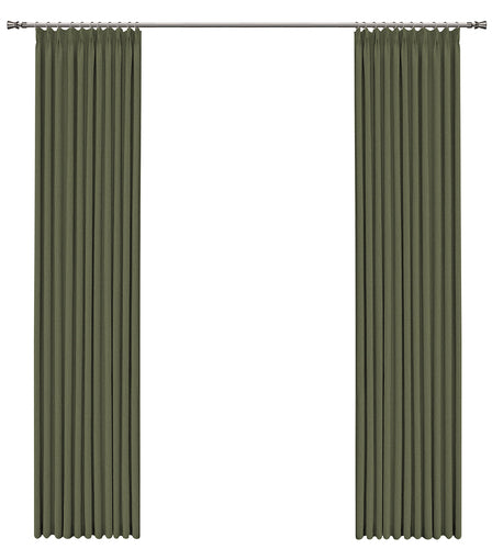 Vintage green plain patterned curtains：Elegant Ancient Style, Light Blocking Soft Texture, High-Quality Drapery for a Cozy Atmosphere-海智集-