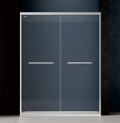 Flat-opening one-line ultra-narrow stainless steel shower enclosure partition, tempered glass bathroom sliding door, custom-made bathroom for bathing-海智集-