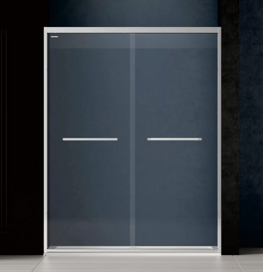 Flat-opening one-line ultra-narrow stainless steel shower enclosure partition, tempered glass bathroom sliding door, custom-made bathroom for bathing-海智集-