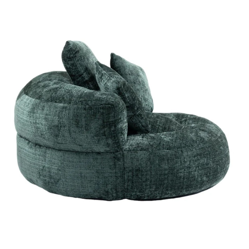 Emerald Chenille High Back Bean Bag Chair Couch with Three Pillows, Indoor & Outdoor, Single Gaming Sofa for Bedroom and Office-海智集-Default-