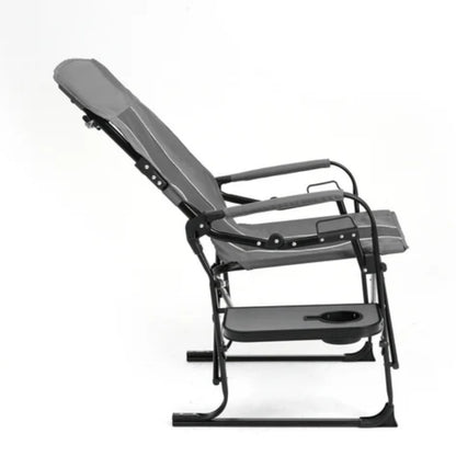 Camping Directors Chair, Heavy Duty,Oversized Portable Folding Chair with Side Table, Pocket for Beach, Fishing,Trip,Picnic,Lawn Grey-海智集-Default-
