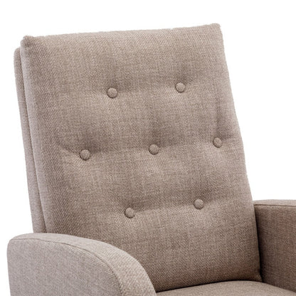 High Back Rocking Chair Nursery Chair .Comfortable Rocker Fabric Padded Seat .Modern High Back Armchair-海智集-Default-