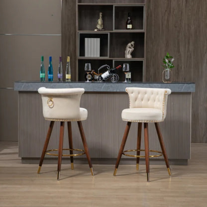 COOLMORE Swivel Bar Stools with Backrest Footrest ，with a fixed height of 360 degrees-海智集-Default-