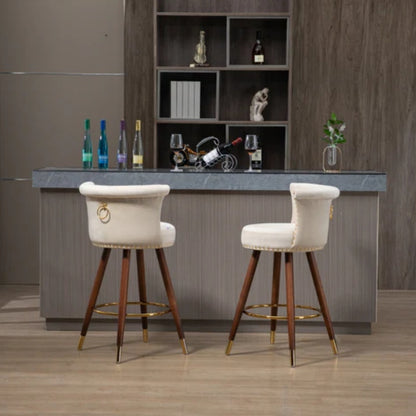 COOLMORE Swivel Bar Stools with Backrest Footrest ，with a fixed height of 360 degrees-海智集-Default-